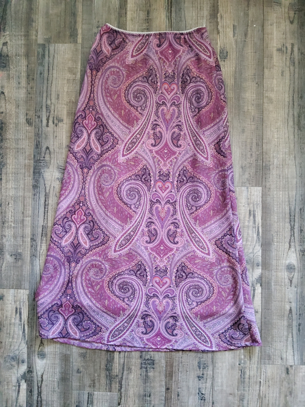 90s Pierre Cardin Pink Paisley Midi Skirt